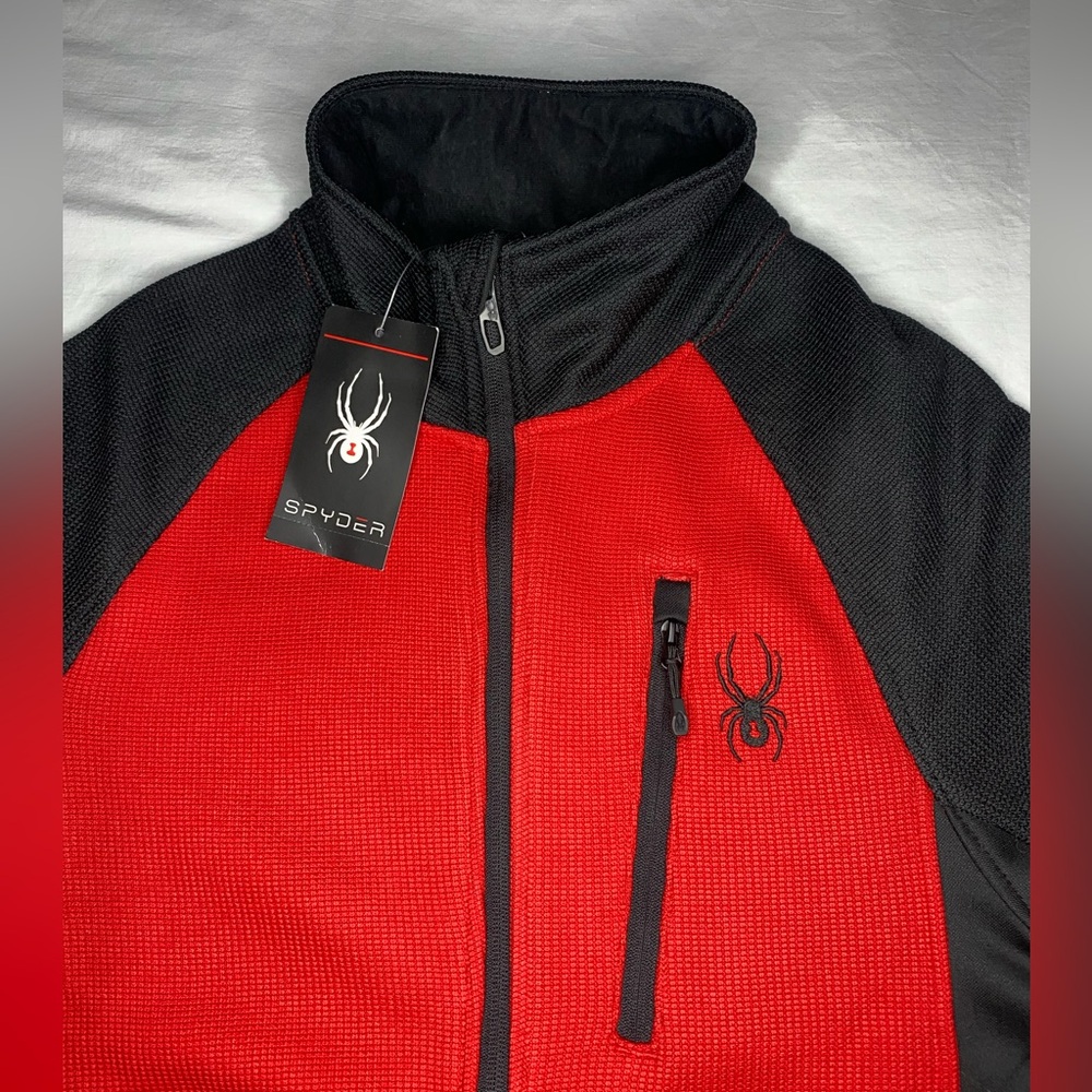Spyder Men's Raider 2.0 Full Zip Jacket Red Size Medium M NWT BRAND NEW